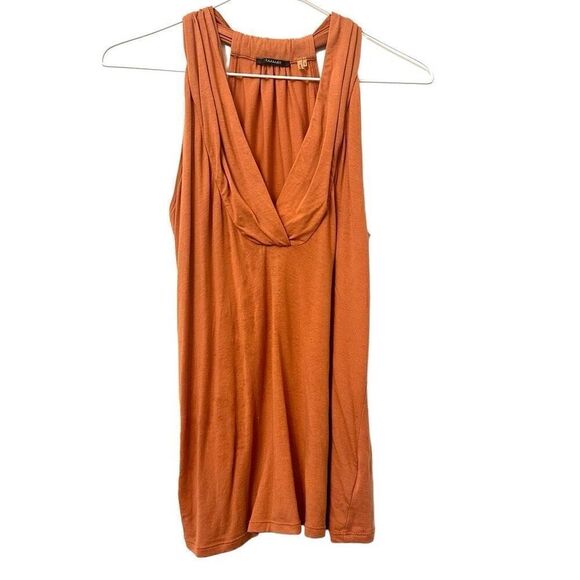 Tahari Cowl Neck Sleeveless Modal Blend Tunic Tank Orange Small - Picture 1 of 4